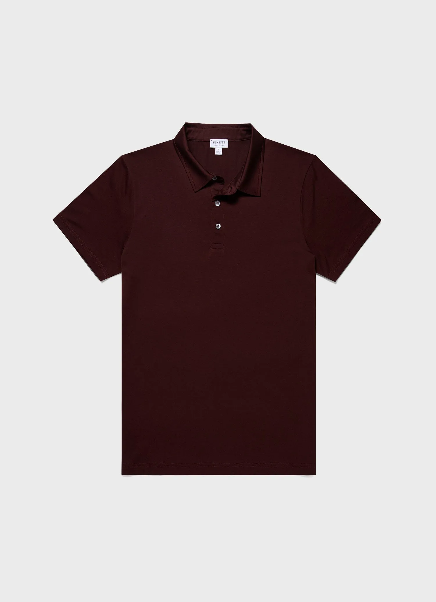 Men's Classic Jersey Polo Shirt in Raisin Sunspel