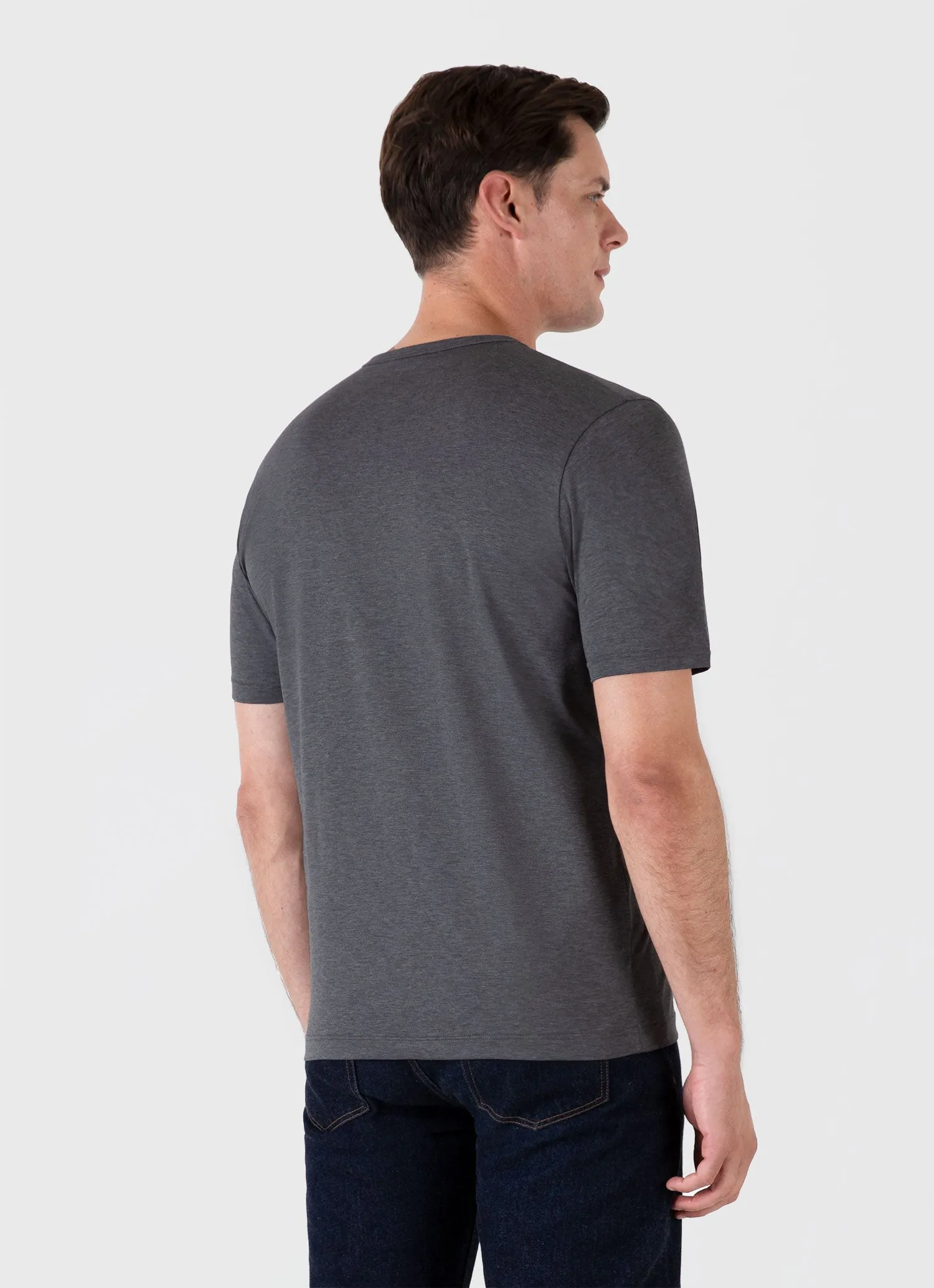 Men's Classic T-shirt in Charcoal Melange Sunspel