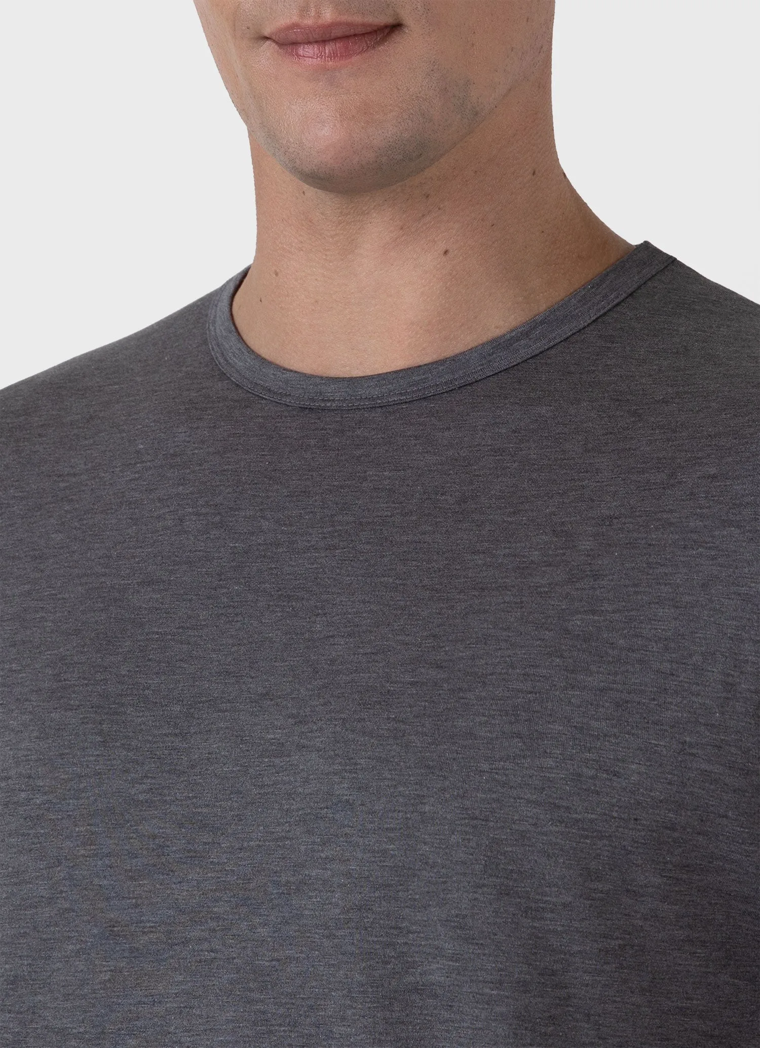 Men's Classic T-shirt in Charcoal Melange Sunspel