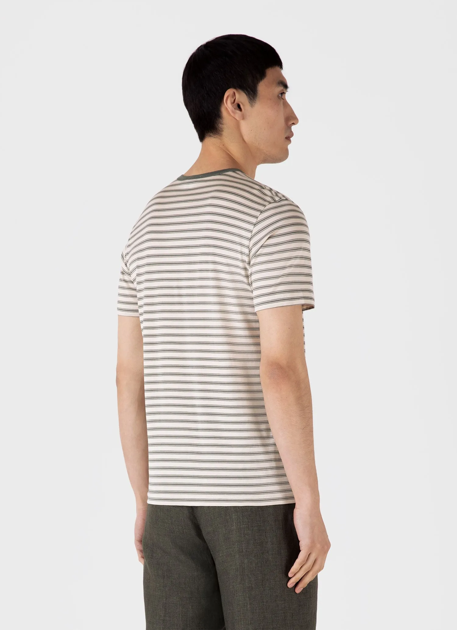 Men's Classic T-shirt in Dusk Green/Undyed Sunspel