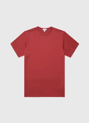 Men's Classic T-shirt in Garnet Red Sunspel