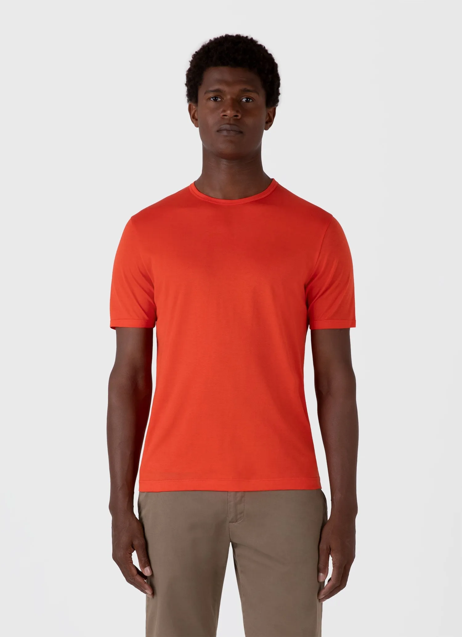 Men's Classic T-shirt in Magma Sunspel