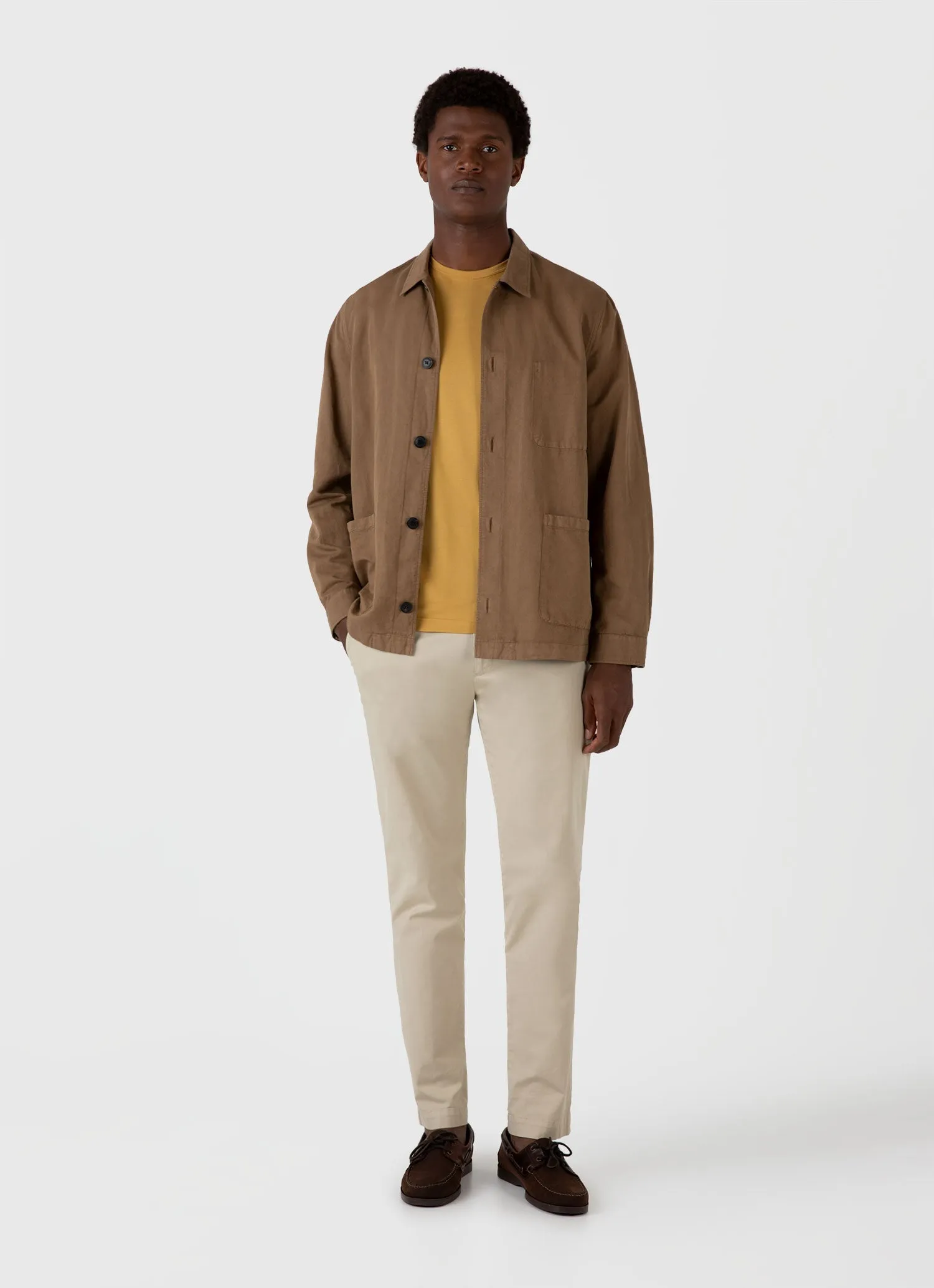 Men's Classic T-shirt in Mustard Sunspel