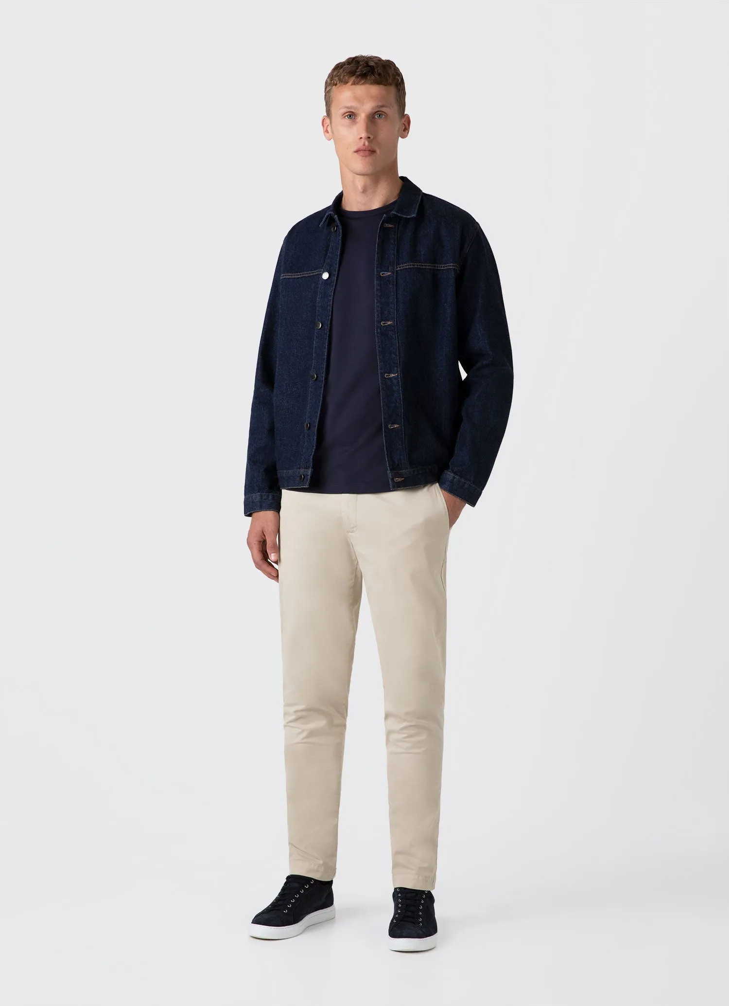 Men's Classic T-shirt in Navy Sunspel