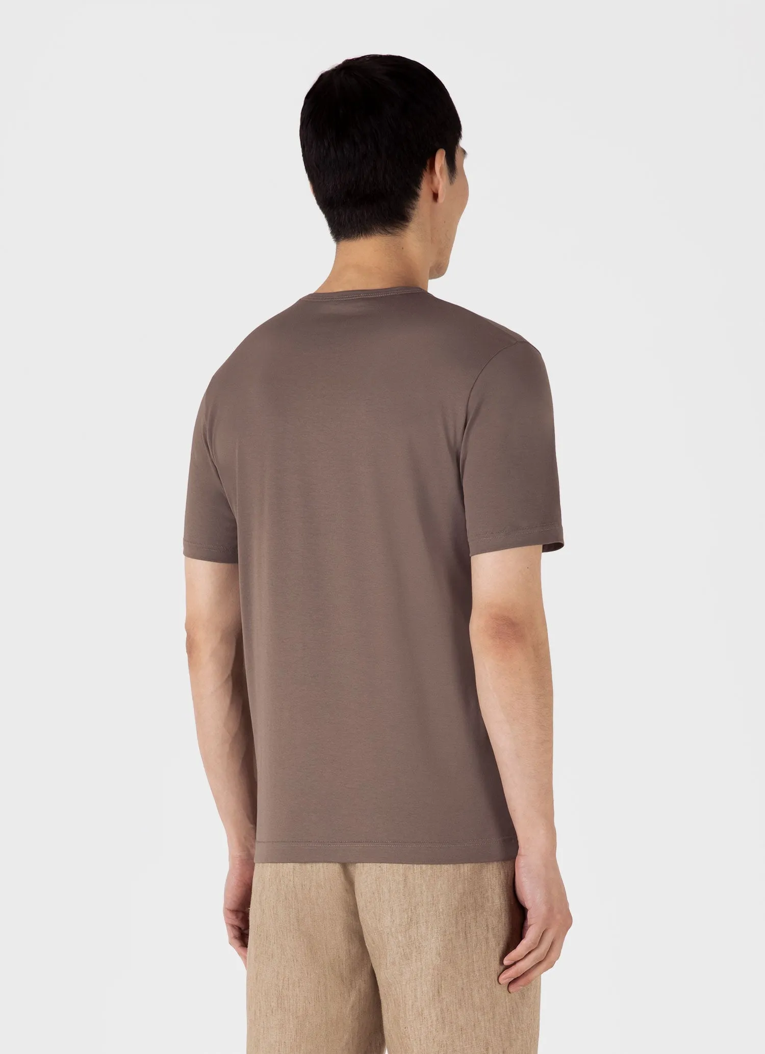Men's Classic T-shirt in Walnut Sunspel