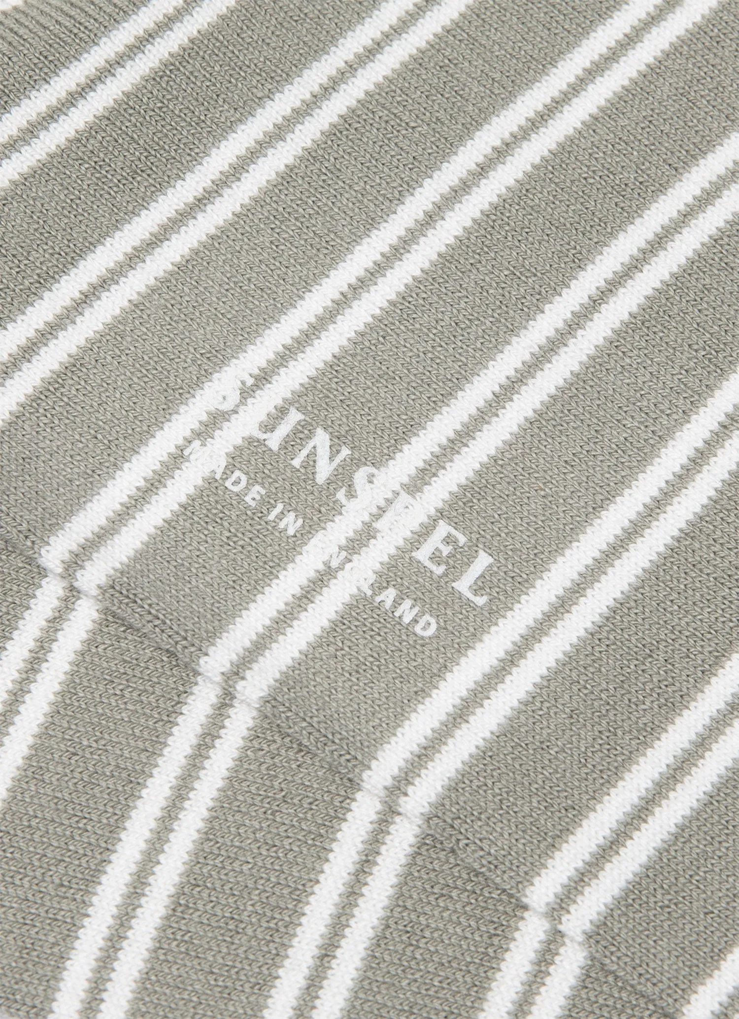 Men's Cotton Socks in Pastel Green/Ecru Sunspel