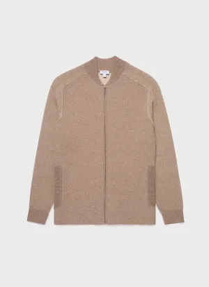 Men's Double Faced Bomber Jacket in Light Sandstone Sunspel