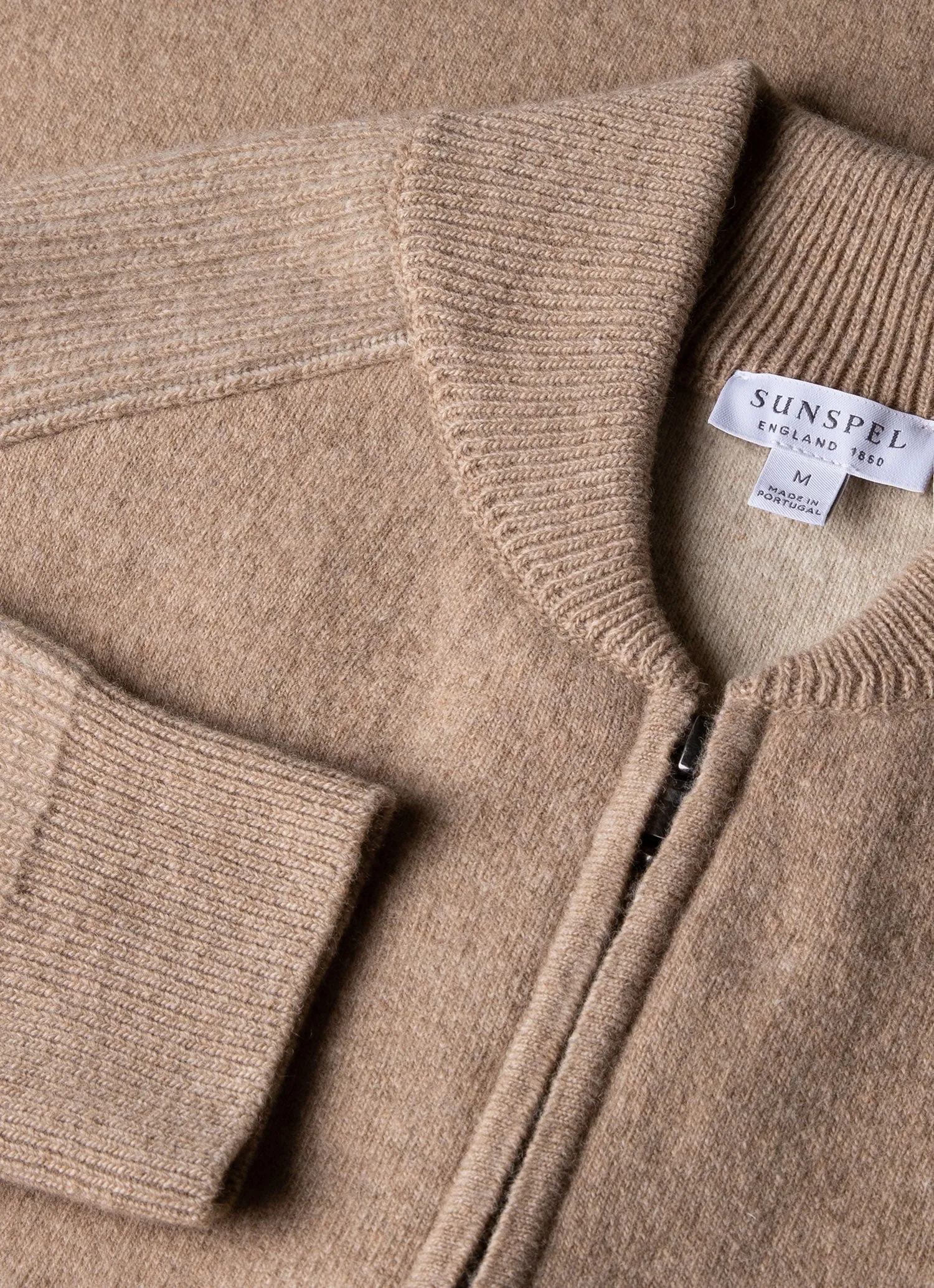 Men's Double Faced Bomber Jacket in Light Sandstone Sunspel