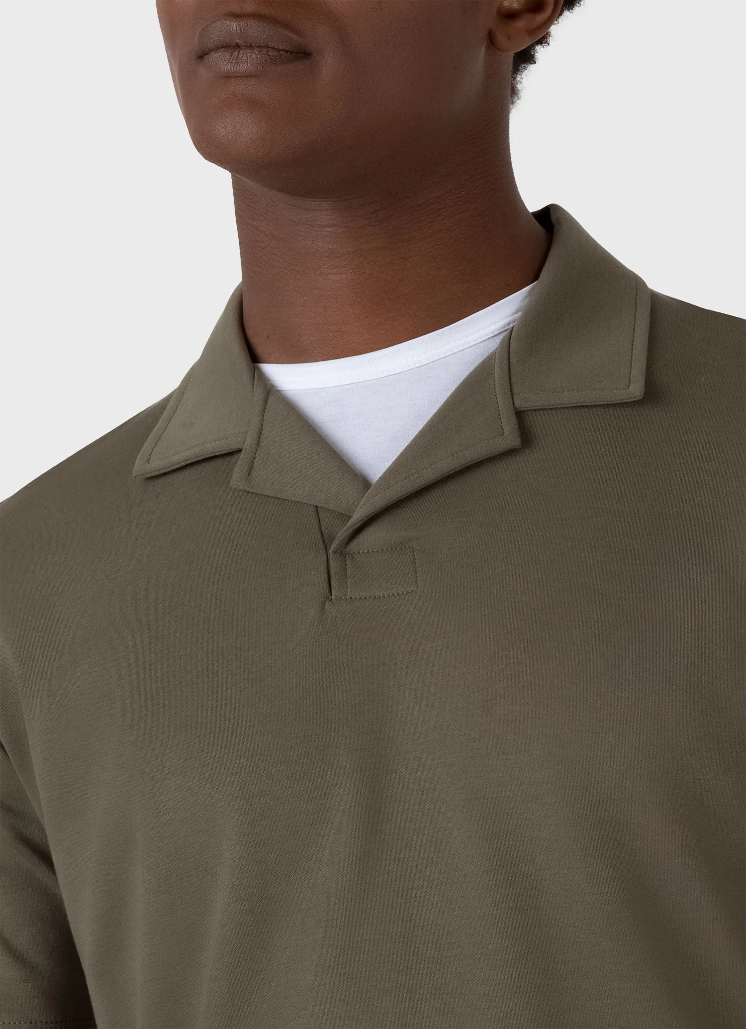 Men's Heavyweight Polo Shirt in Khaki Sunspel
