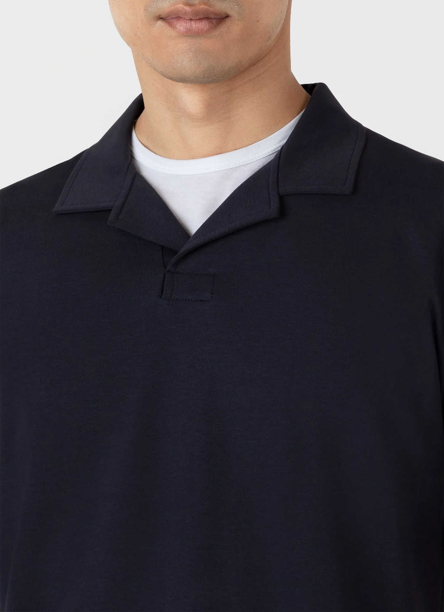 Men's Heavyweight Polo Shirt in Navy Sunspel
