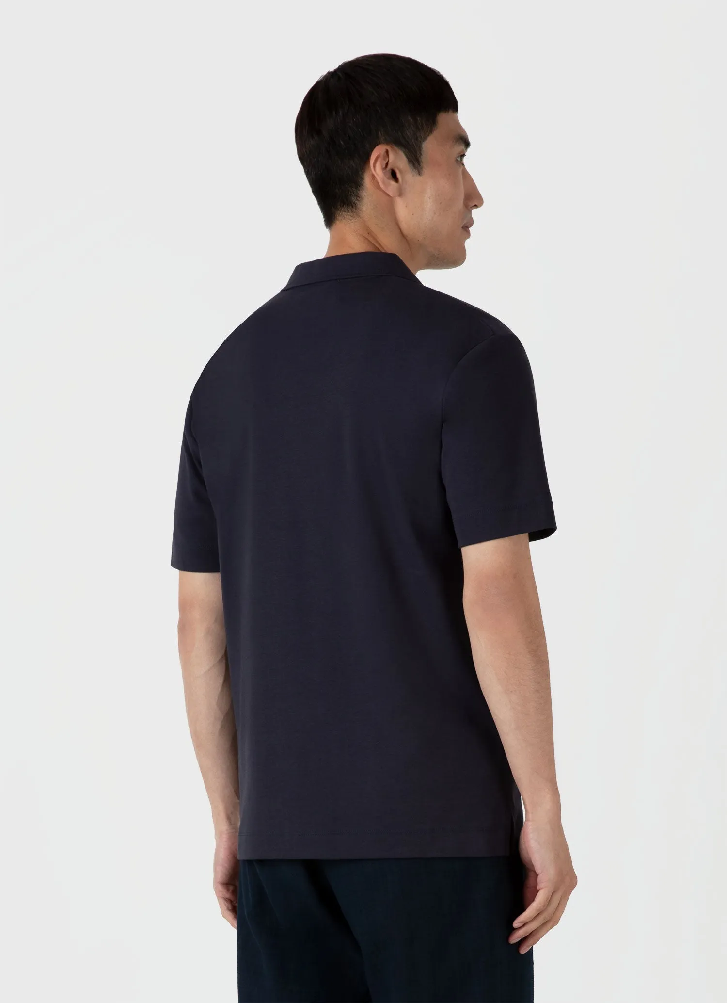 Men's Heavyweight Polo Shirt in Navy Sunspel