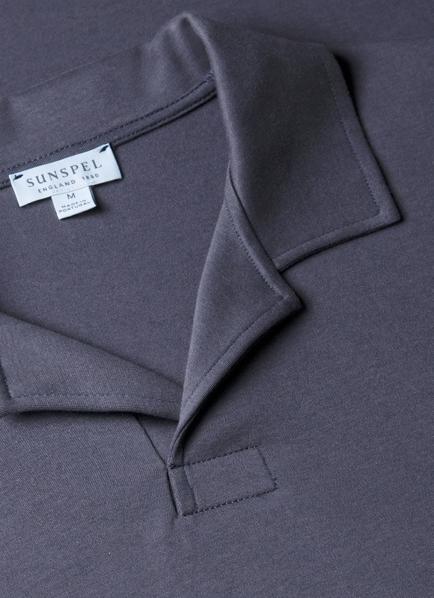 Men's Heavyweight Polo Shirt in Slate Blue Sunspel