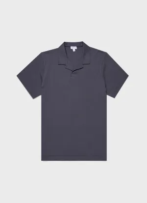 Men's Heavyweight Polo Shirt in Slate Blue Sunspel