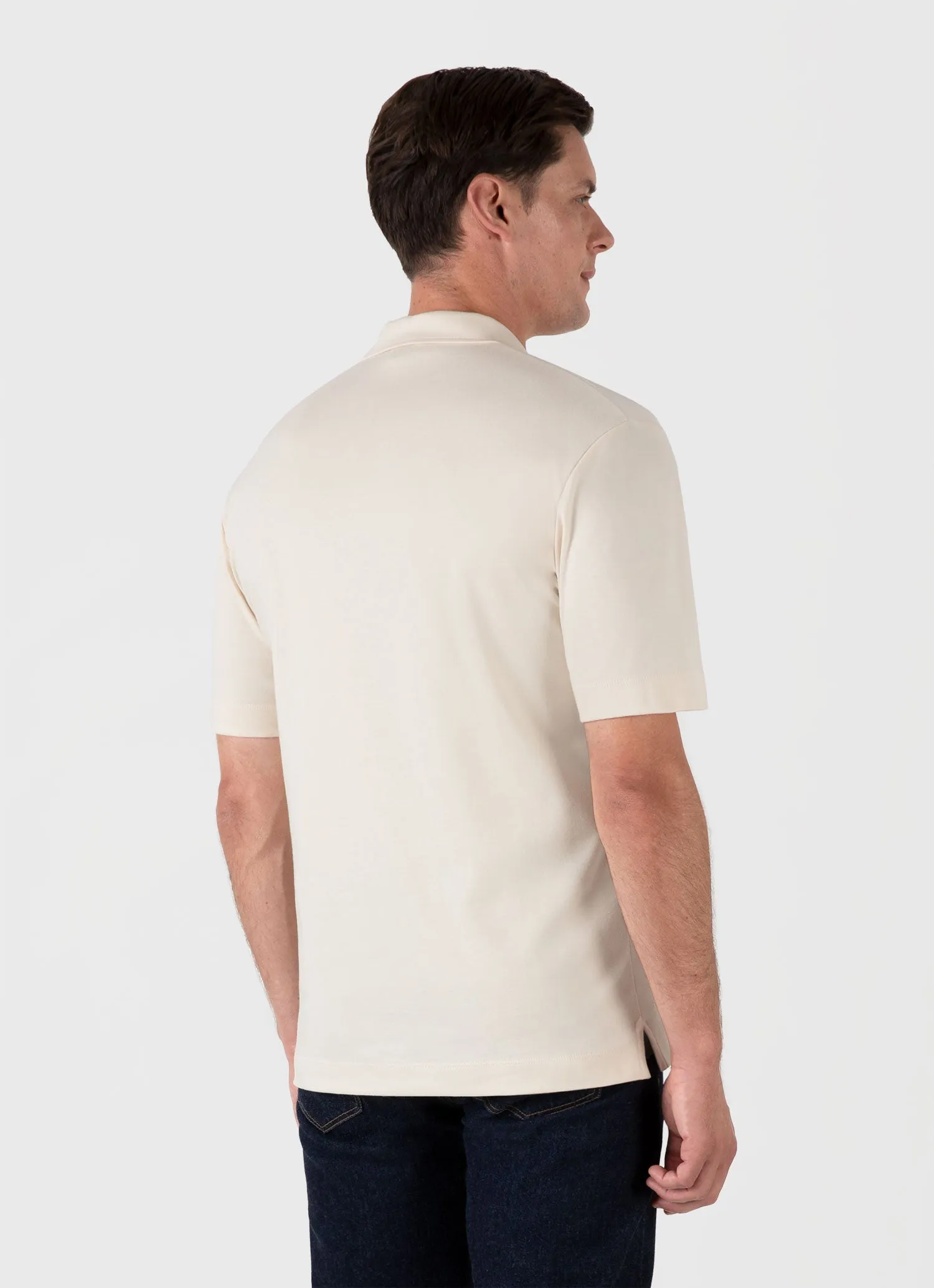 Men's Heavyweight Polo Shirt in Undyed Sunspel