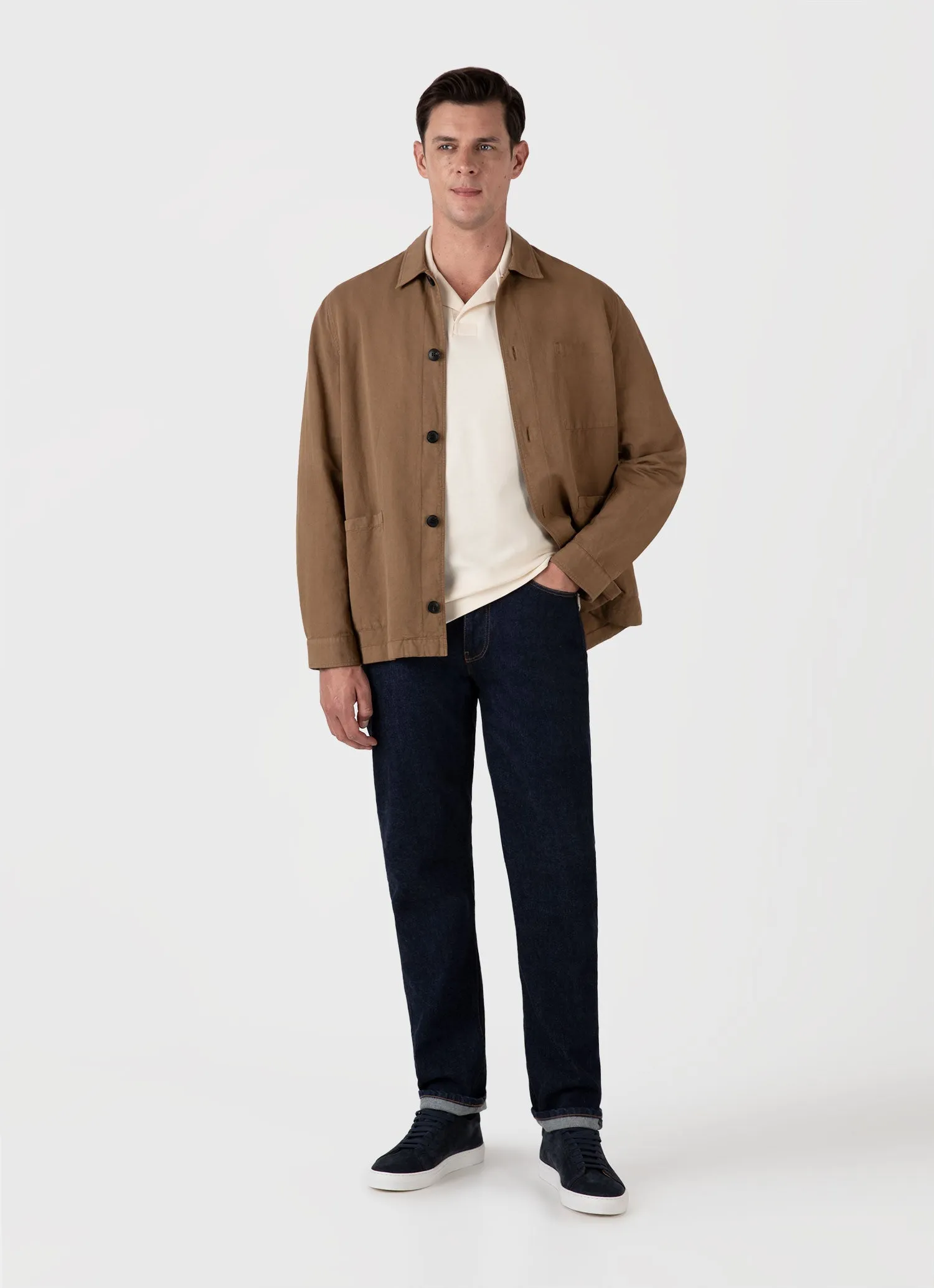 Men's Heavyweight Polo Shirt in Undyed Sunspel