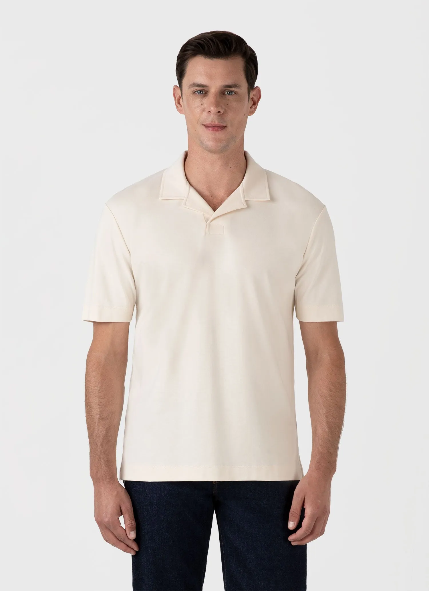 Men's Heavyweight Polo Shirt in Undyed Sunspel