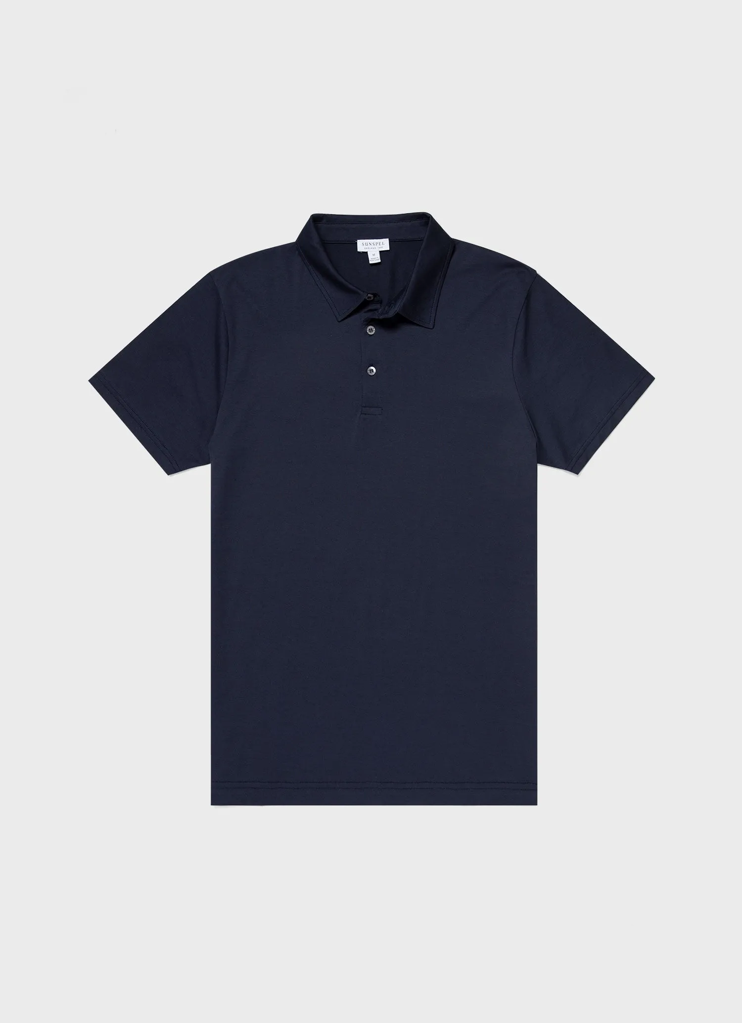 Men's Jersey Classic Polo Shirt in Navy Sunspel
