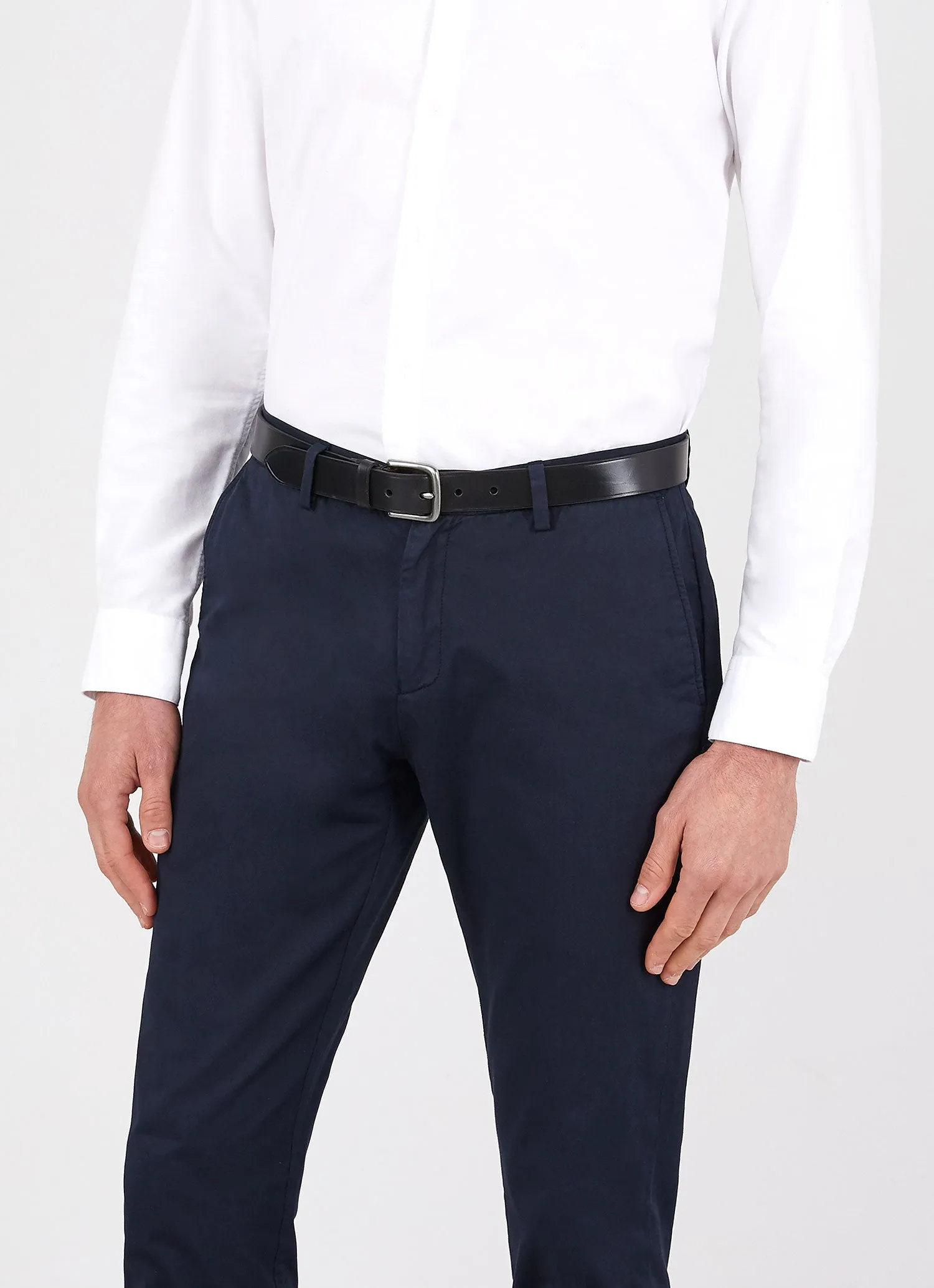 Men's Leather Belt in Black Sunspel
