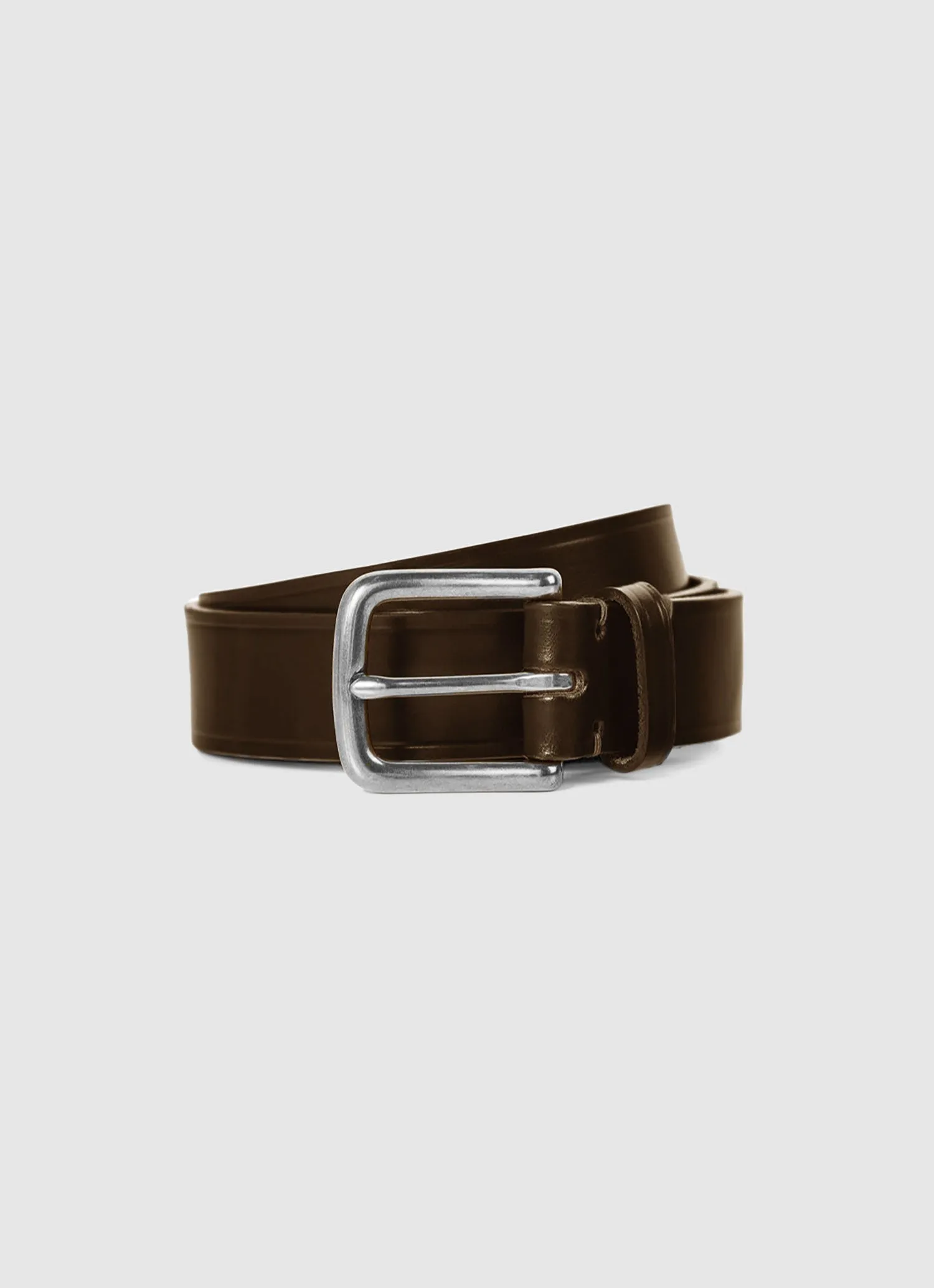 Men's Leather Belt in Brown Sunspel
