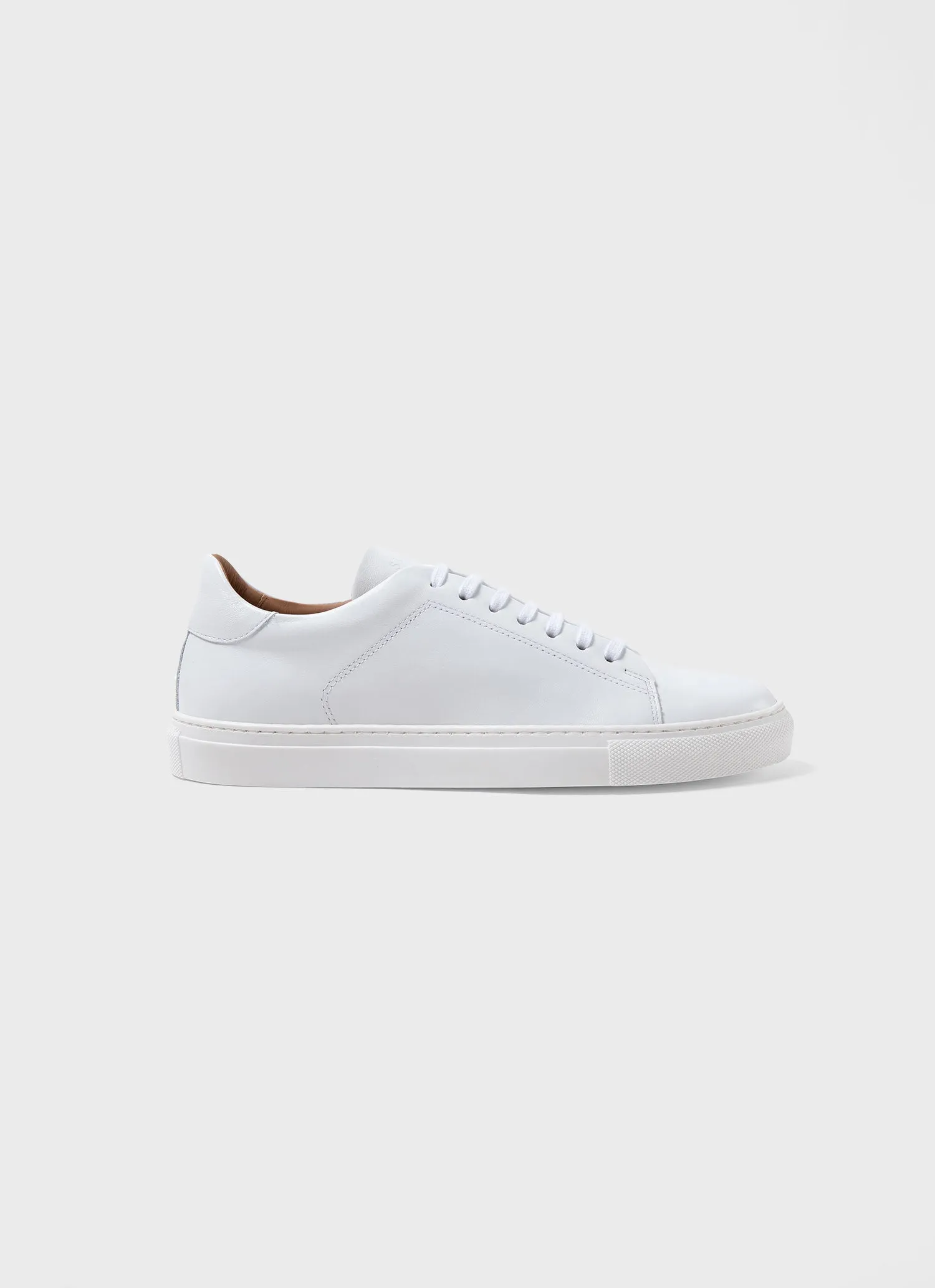 Men's Leather Tennis Shoe in White Sunspel