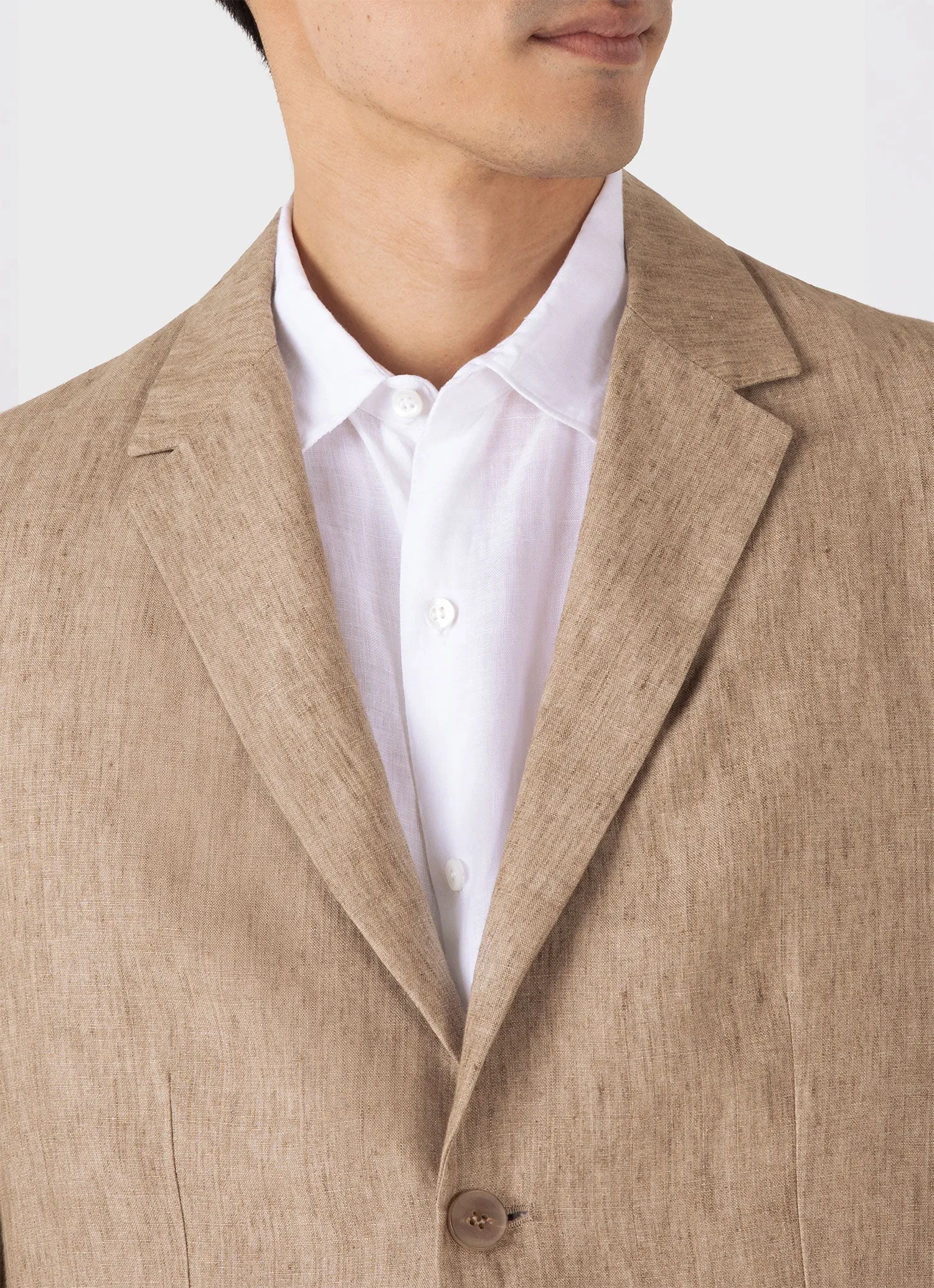 Men's Linen Blazer in Dune Melange Sunspel