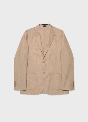 Men's Linen Blazer in Dune Melange Sunspel