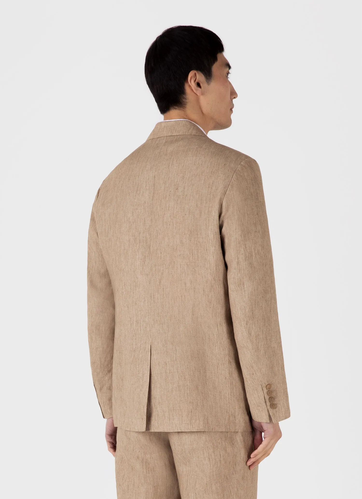 Men's Linen Blazer in Dune Melange Sunspel