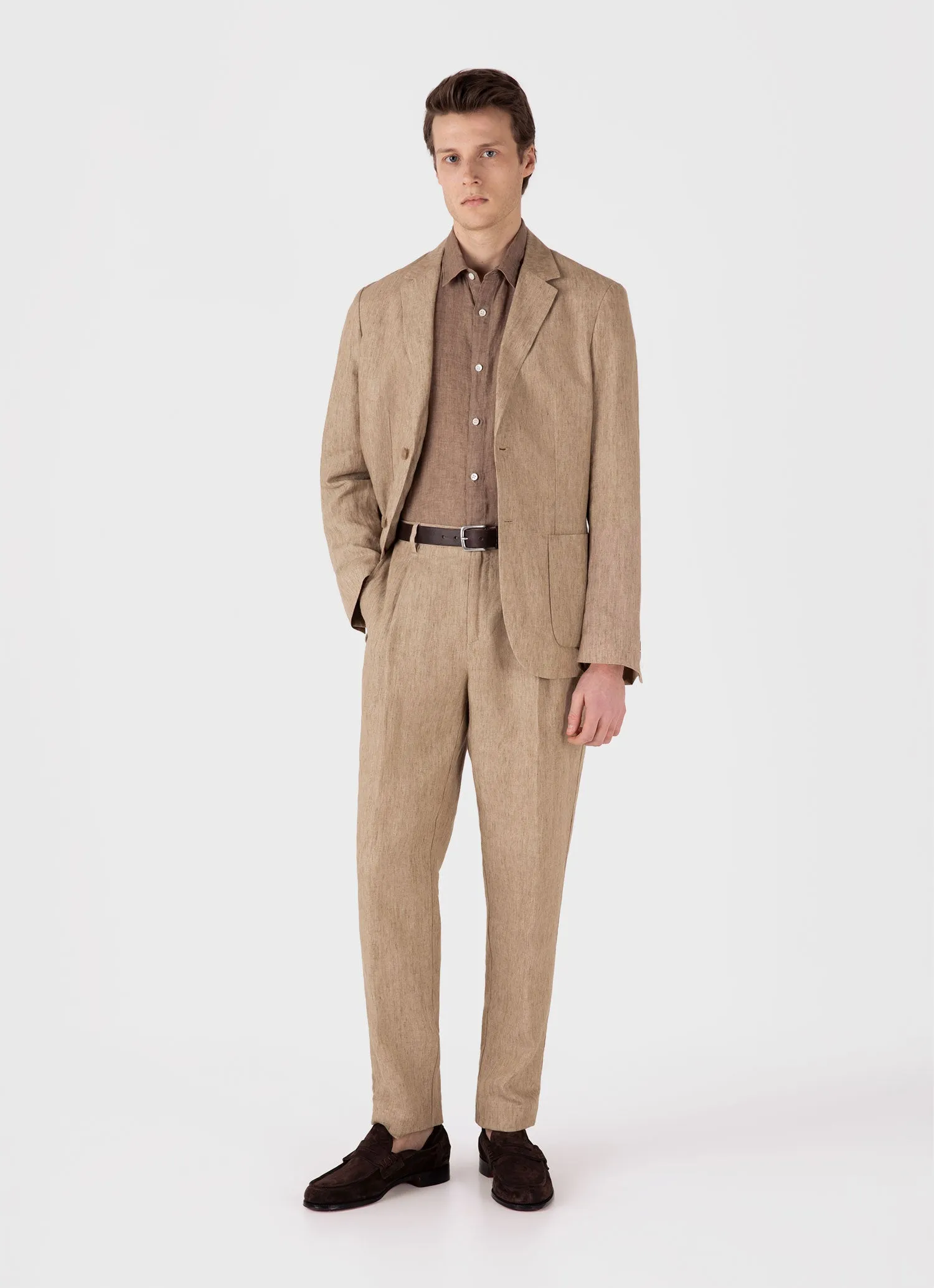 Men's Linen Shirt in Dune Sunspel