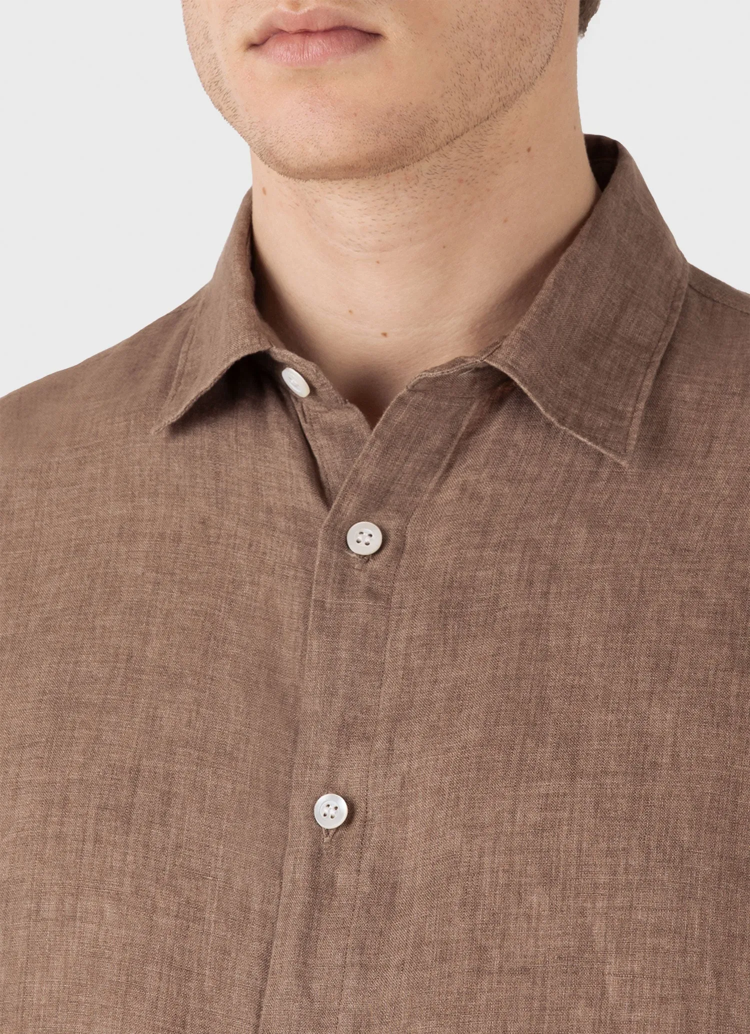 Men's Linen Shirt in Dune Sunspel