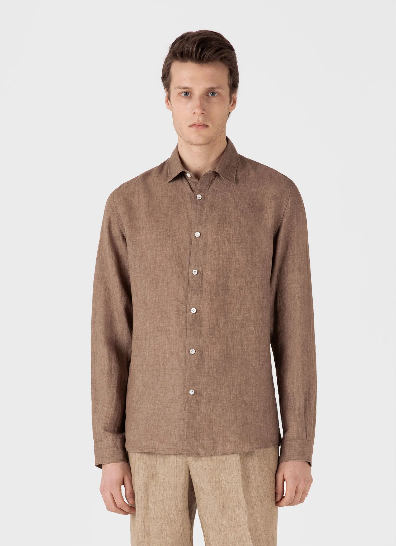 Men's Linen Shirt in Dune Sunspel