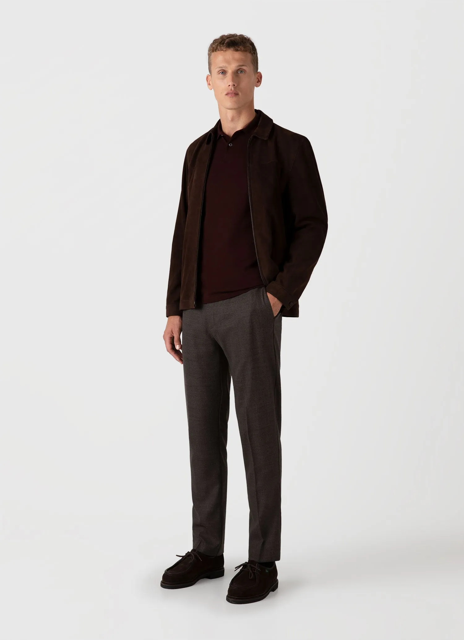 Men's Piqué Polo Shirt in Raisin Sunspel