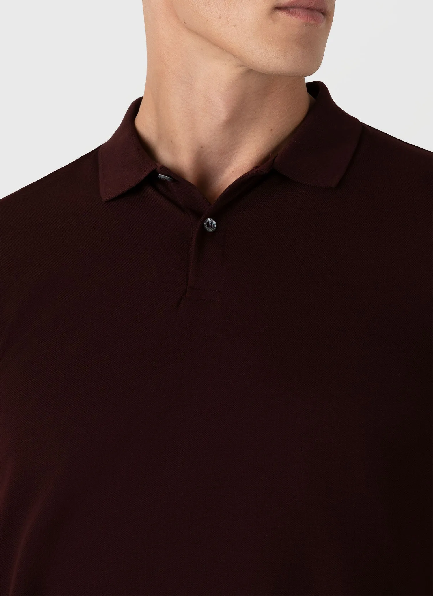 Men's Piqué Polo Shirt in Raisin Sunspel
