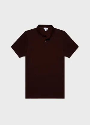 Men's Piqué Polo Shirt in Raisin Sunspel
