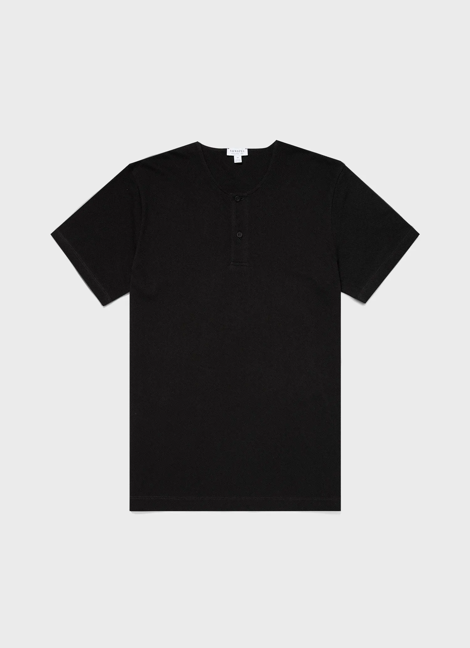 Men's Riviera Henley in Black Sunspel