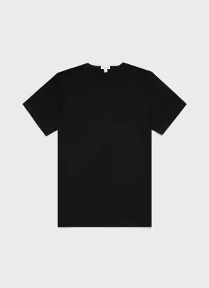 Men's Riviera Henley in Black Sunspel