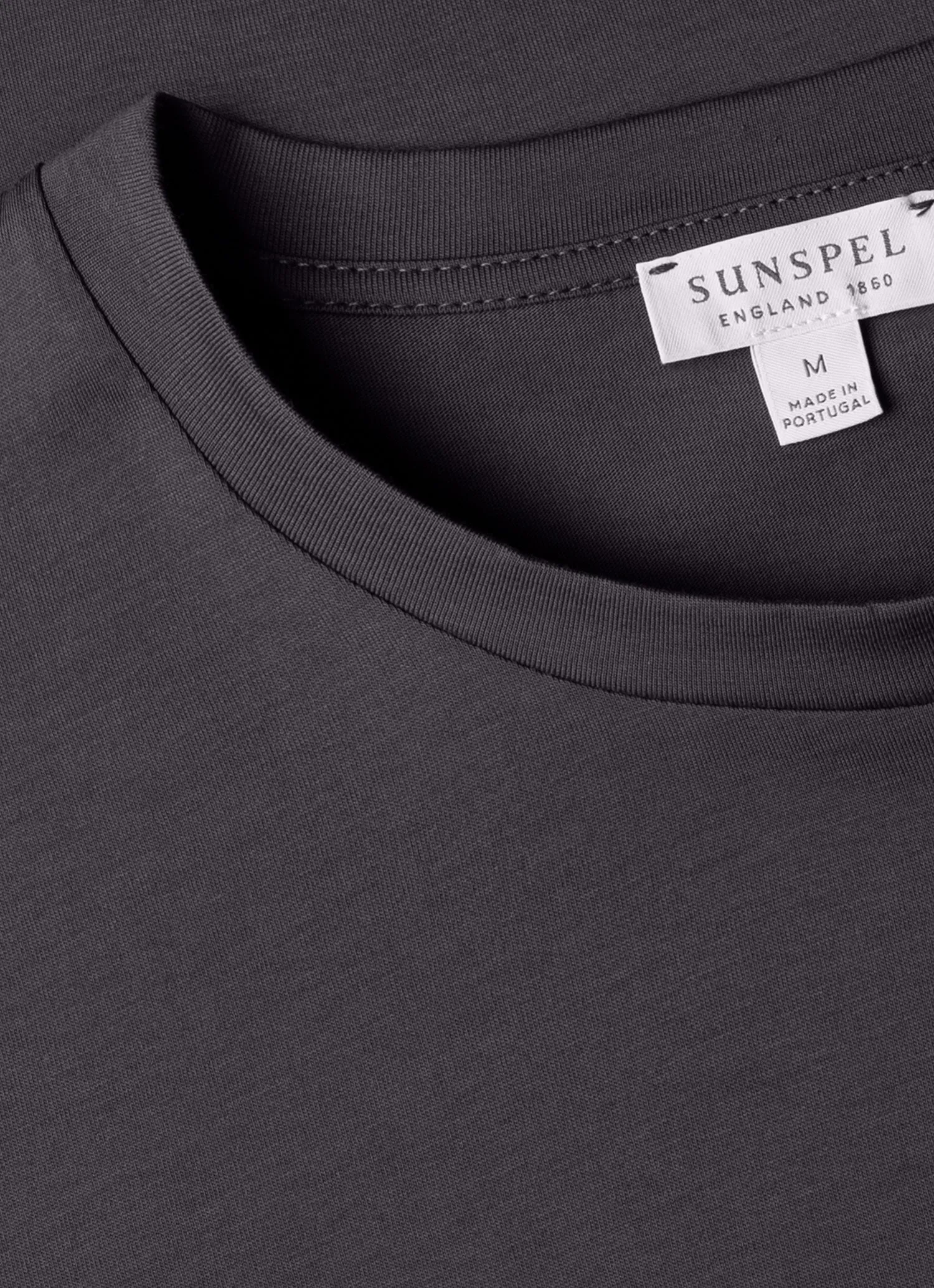 Men's Riviera Midweight T-shirt in Charcoal Sunspel