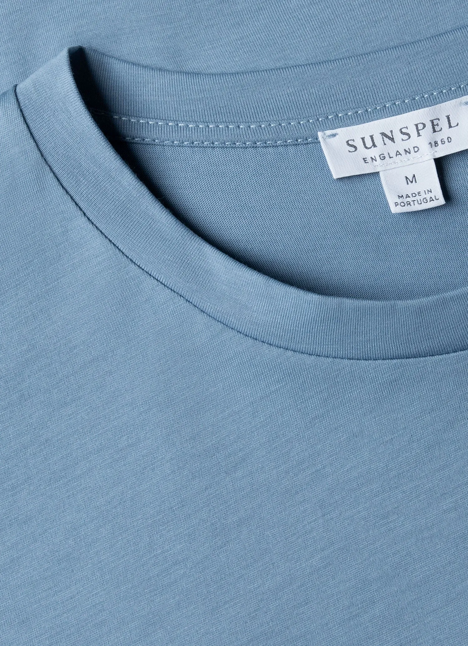 Men's Riviera Midweight T-shirt in Como Blue Sunspel