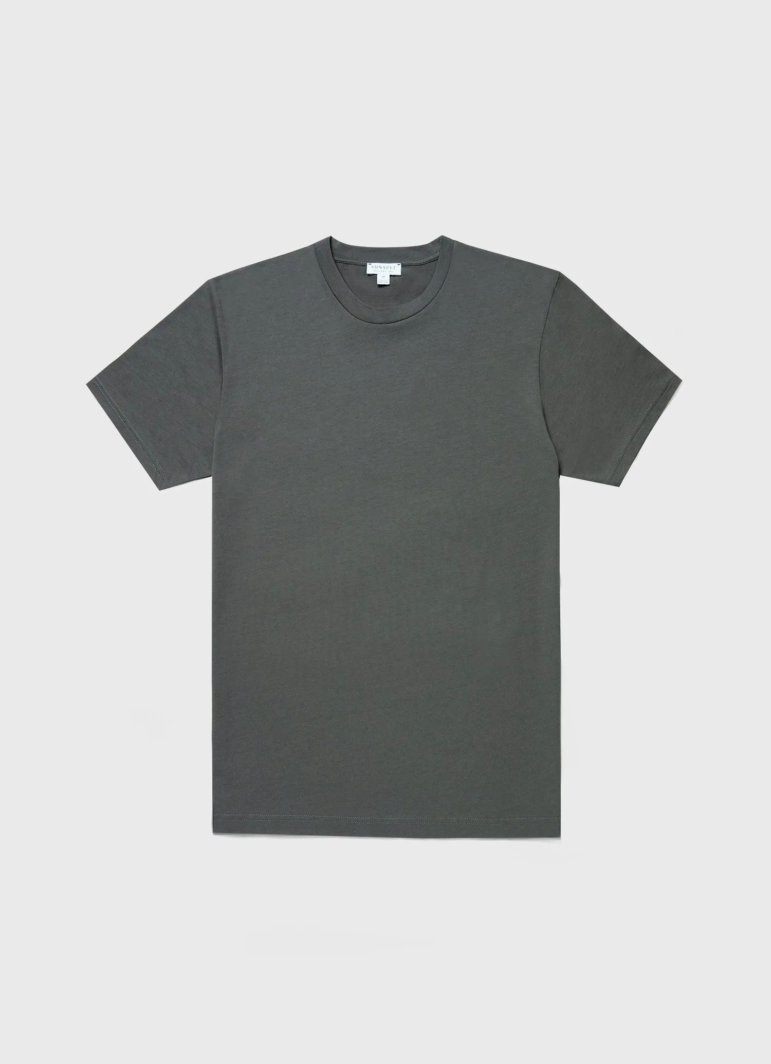 Men's Riviera Midweight T-shirt in Drill Green Sunspel