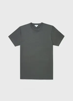 Men's Riviera Midweight T-shirt in Drill Green Sunspel