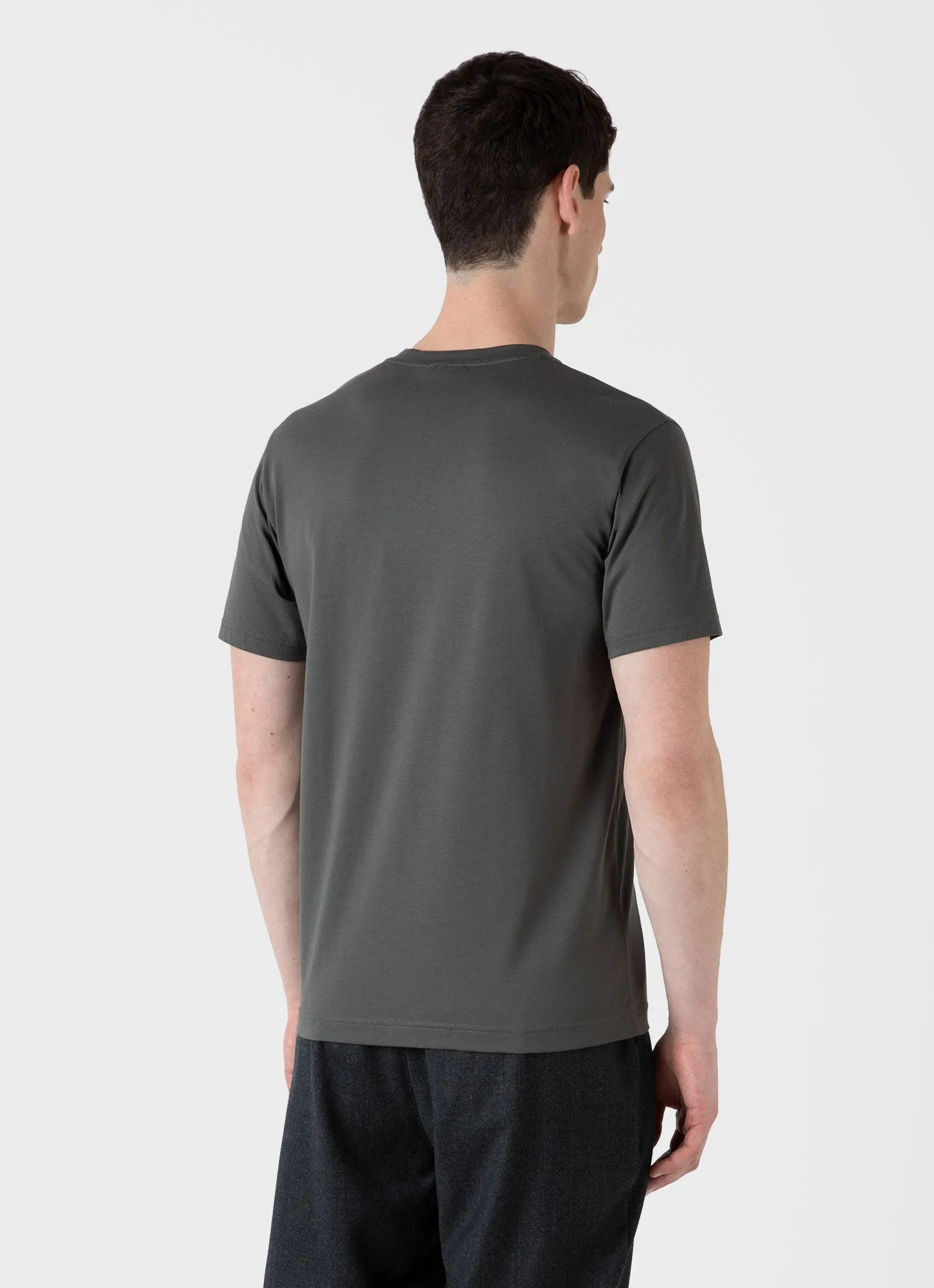 Men's Riviera Midweight T-shirt in Drill Green Sunspel