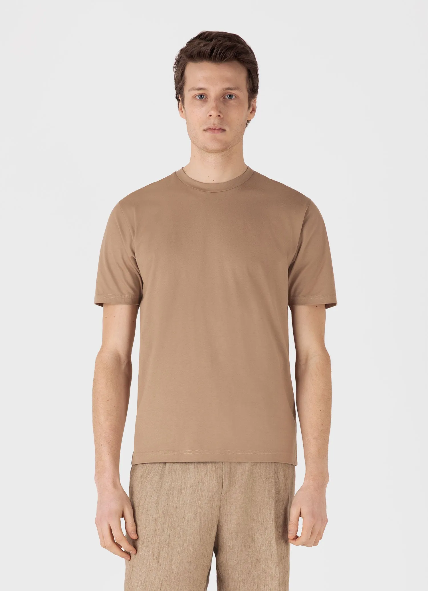 Men's Riviera Midweight T-shirt in Dune Sunspel