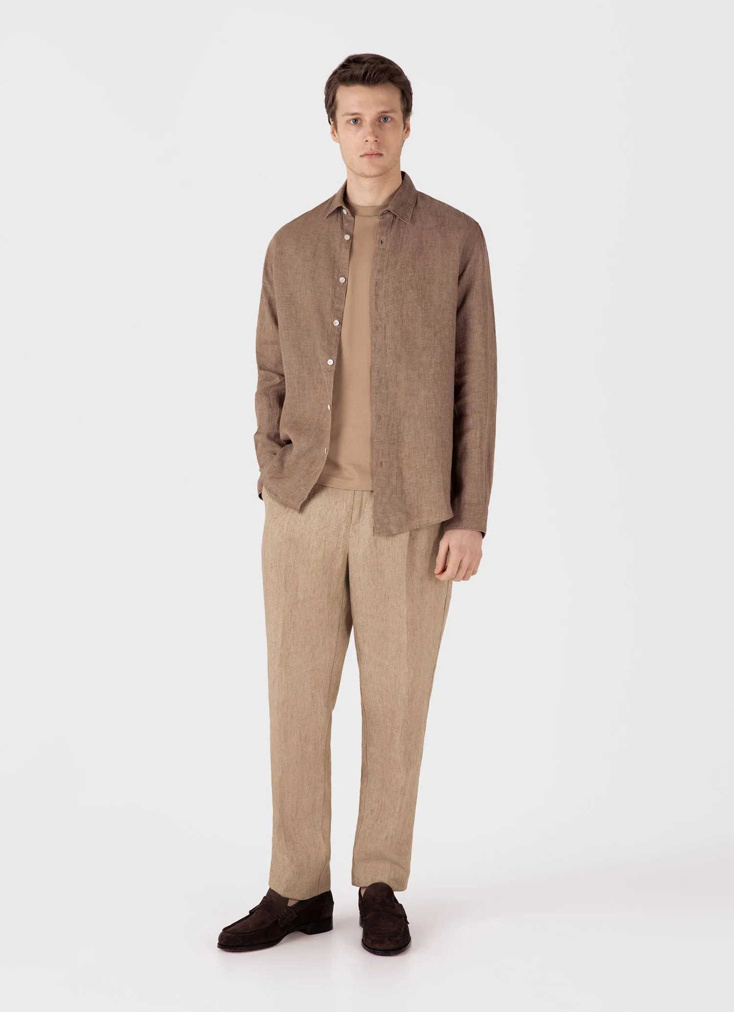 Men's Riviera Midweight T-shirt in Dune Sunspel