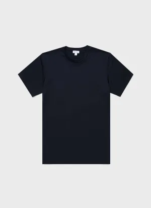 Men's Riviera Midweight T-shirt in Midnight Navy Sunspel
