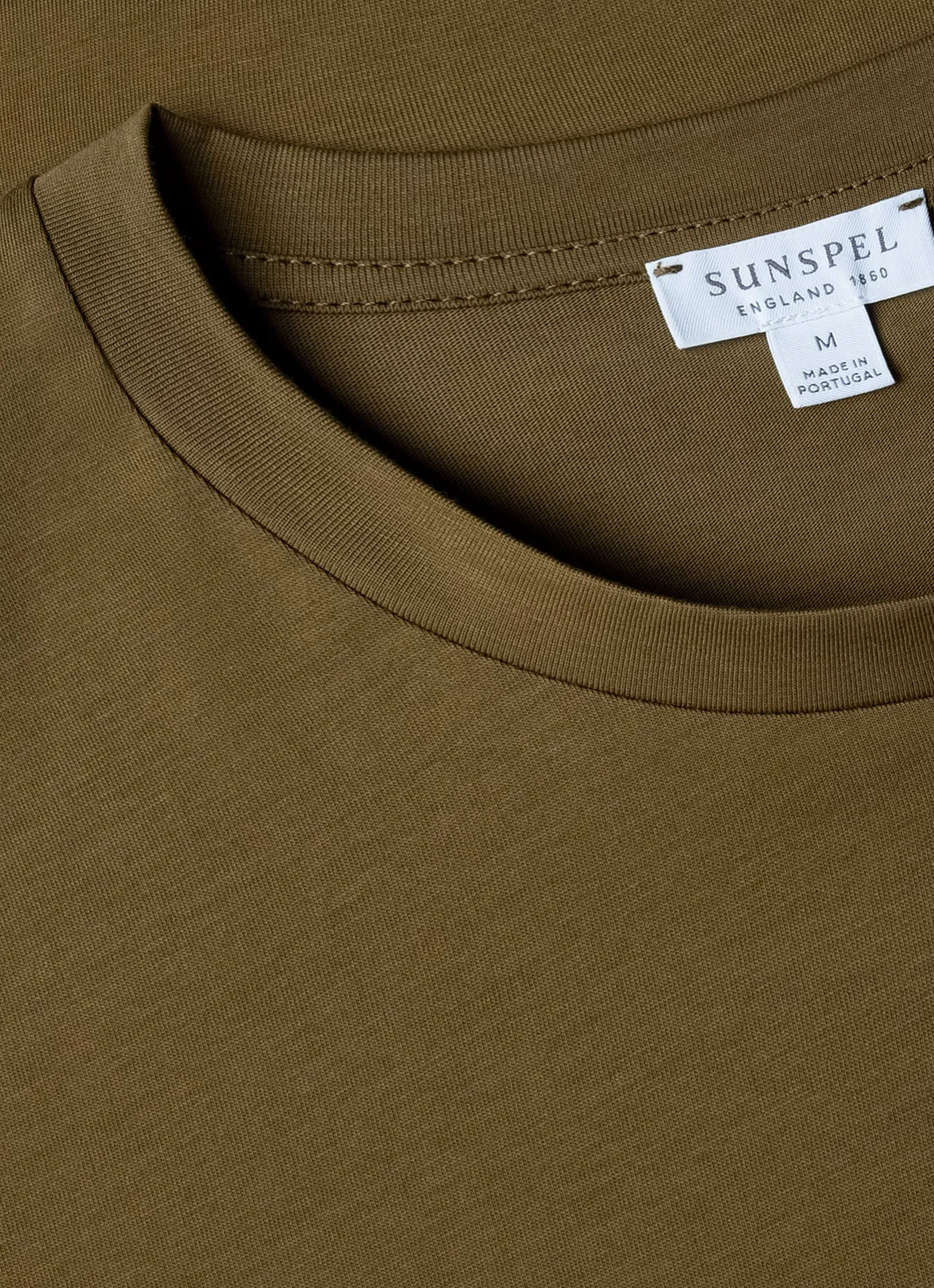 Men's Riviera Midweight T-shirt in Olive Green Sunspel