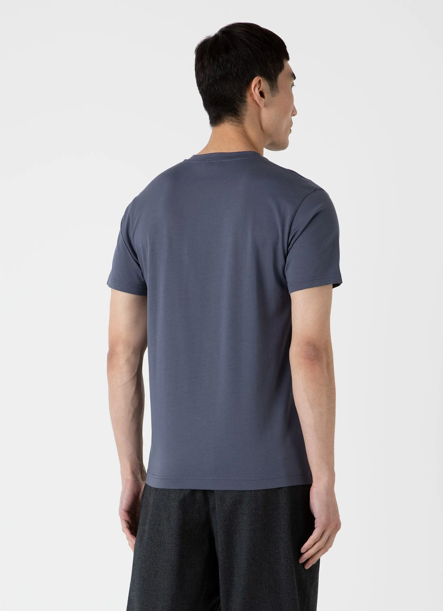 Men's Riviera Midweight T-shirt in Slate Blue Sunspel