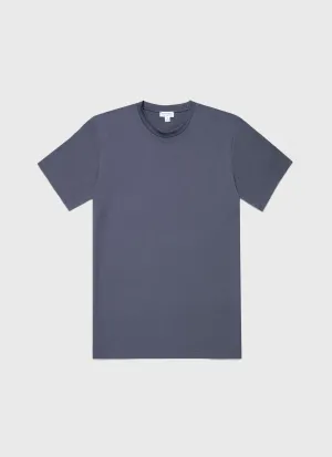 Men's Riviera Midweight T-shirt in Slate Blue Sunspel