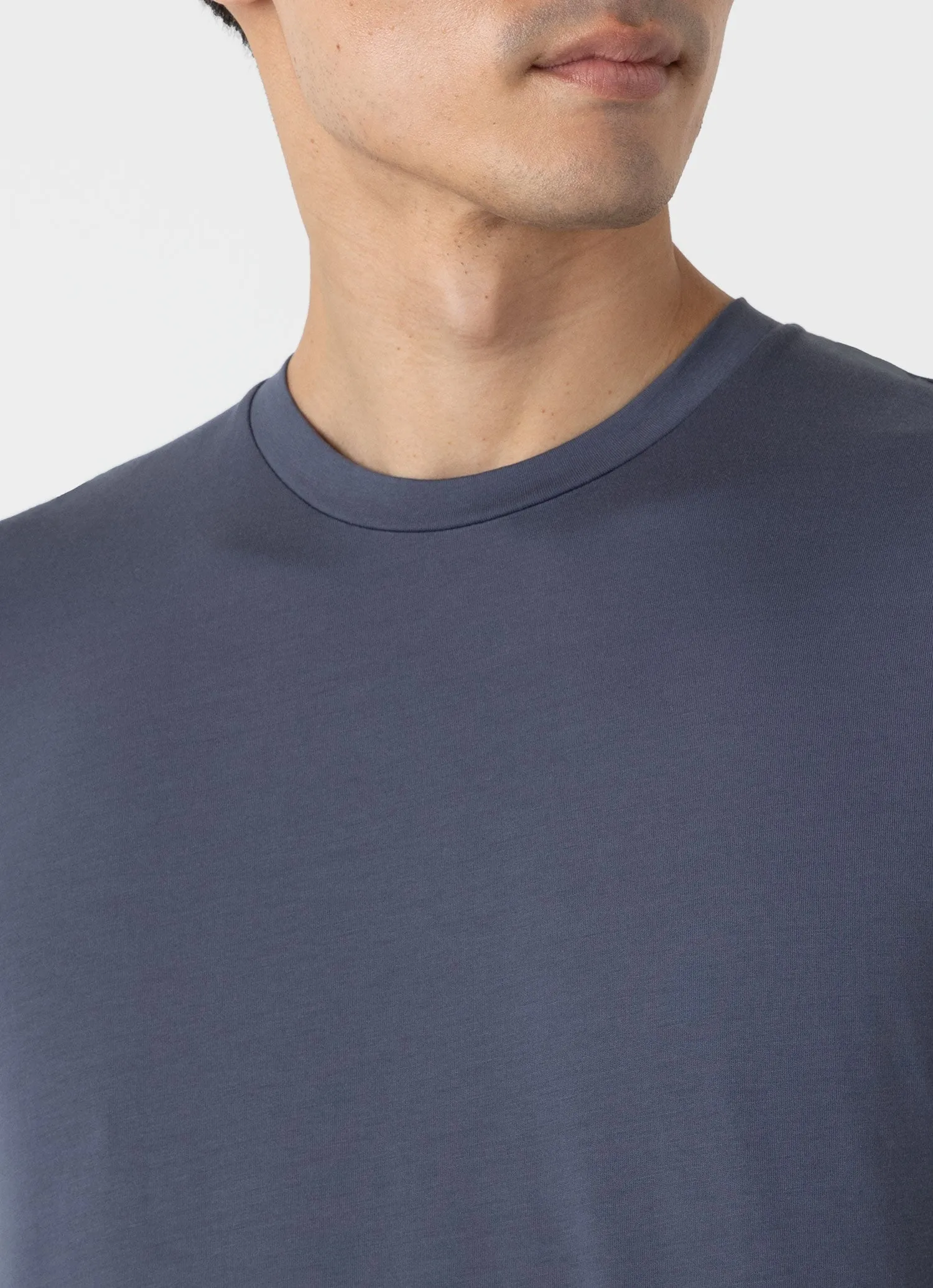 Men's Riviera Midweight T-shirt in Slate Blue Sunspel