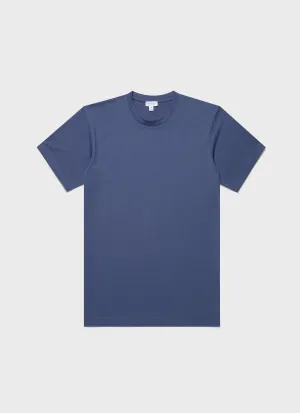 Men's Riviera Midweight T-shirt in Soft Denim Sunspel