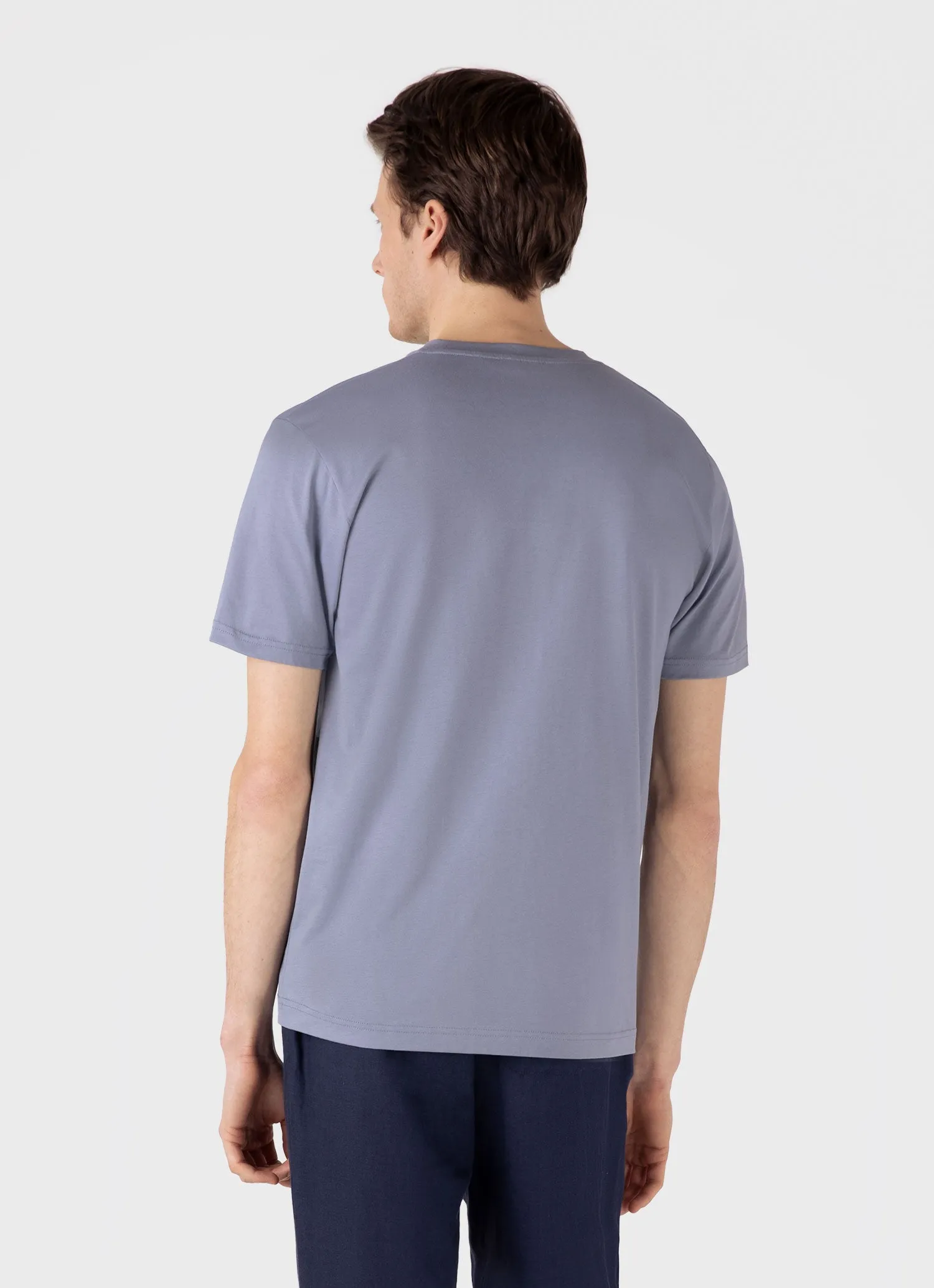 Men's Riviera Midweight T-shirt in Vintage Blue Sunspel