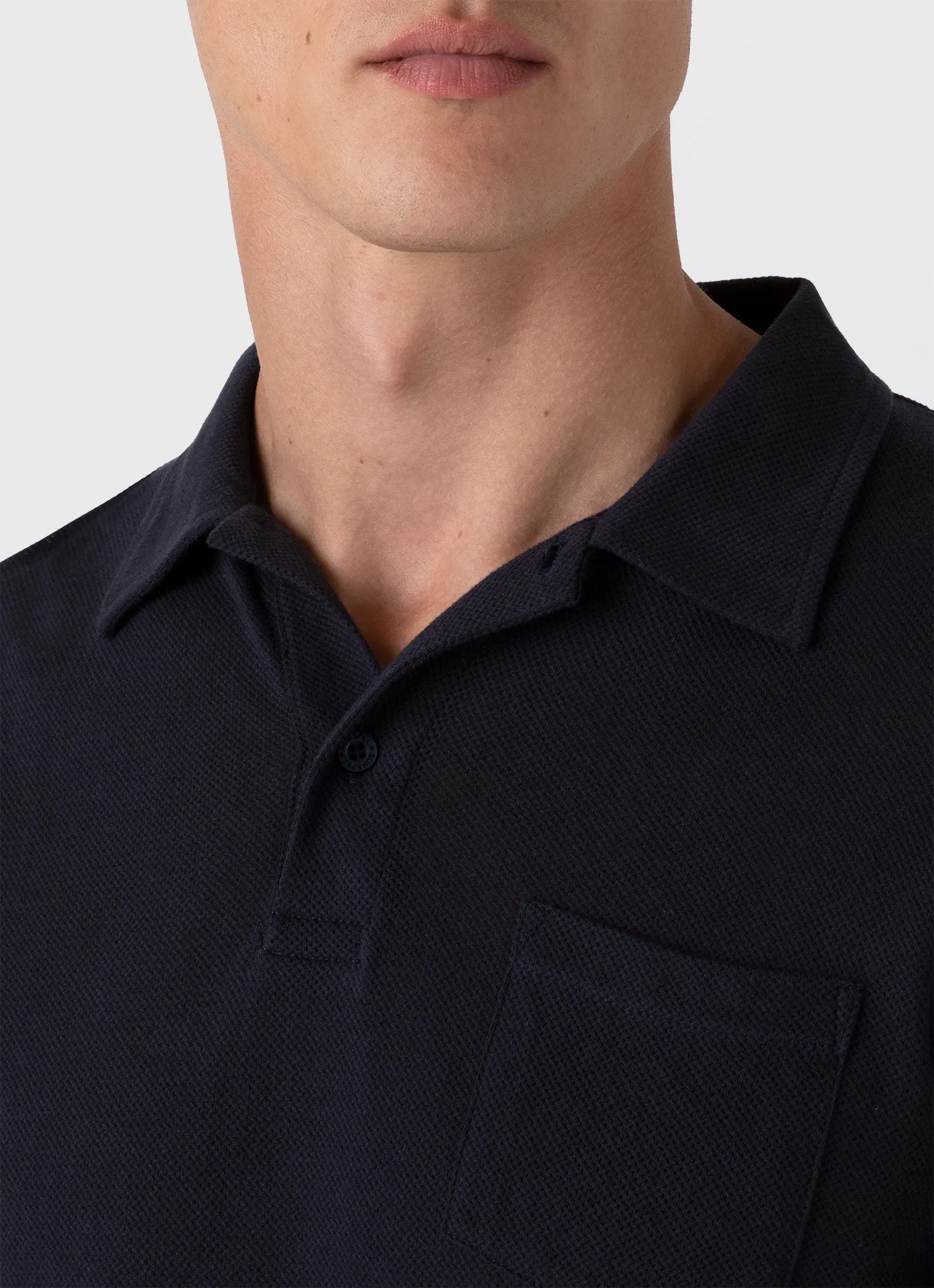 Men's Riviera Polo Shirt in Navy Sunspel